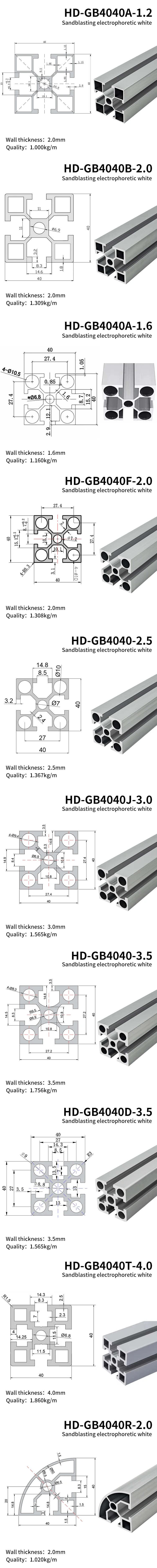 4040 Industrial  Extruded Aluminum Profile Square Tube Aluminum Alloy Profile  Provide Punching and Cutting Services manufacture