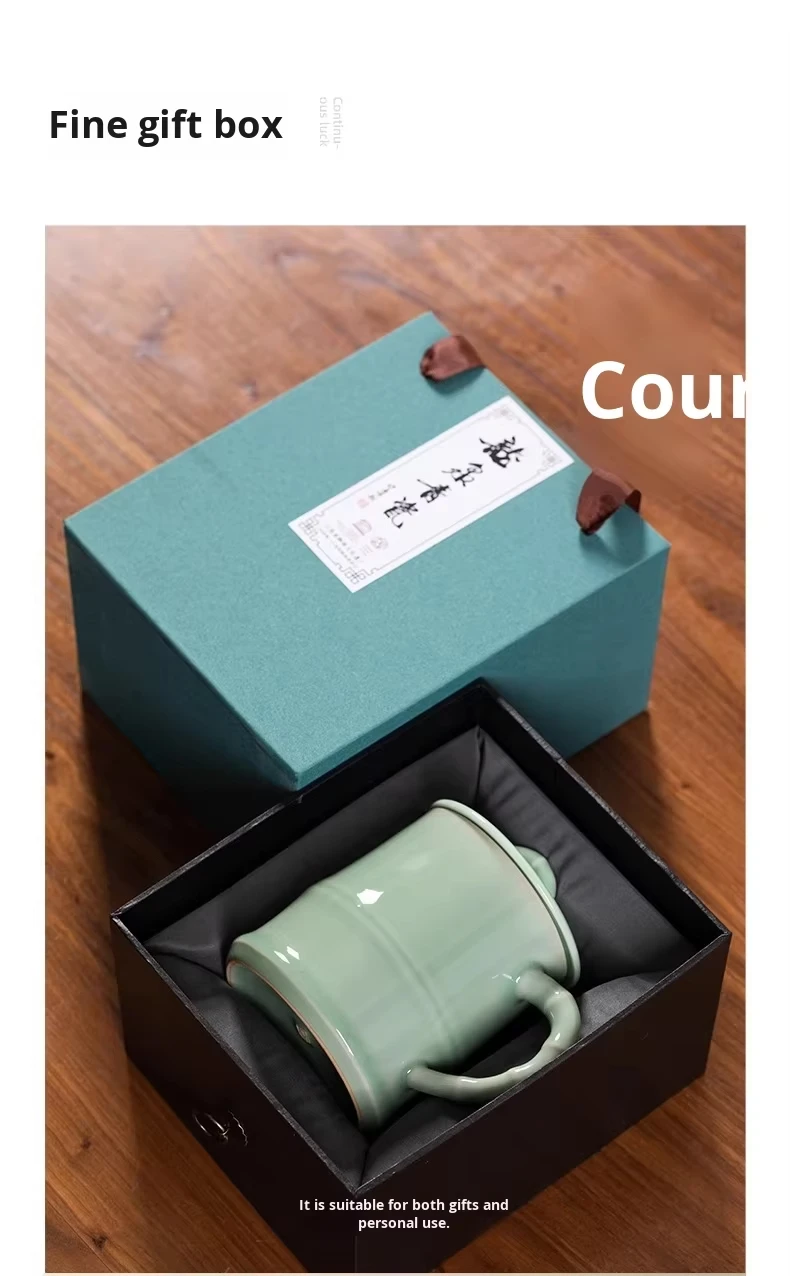 product high end large capacity office longquan celadon tea cups custom ceramic mug cups set for conference-10