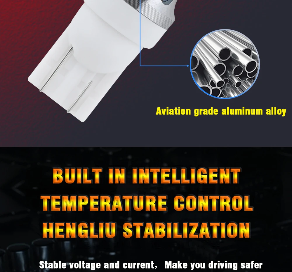 TECH-KING Auto Super bright LED White 3030 chip 10SMD 168 W5W with lens width light 12V 2W license plate light T10 decoded bulb
