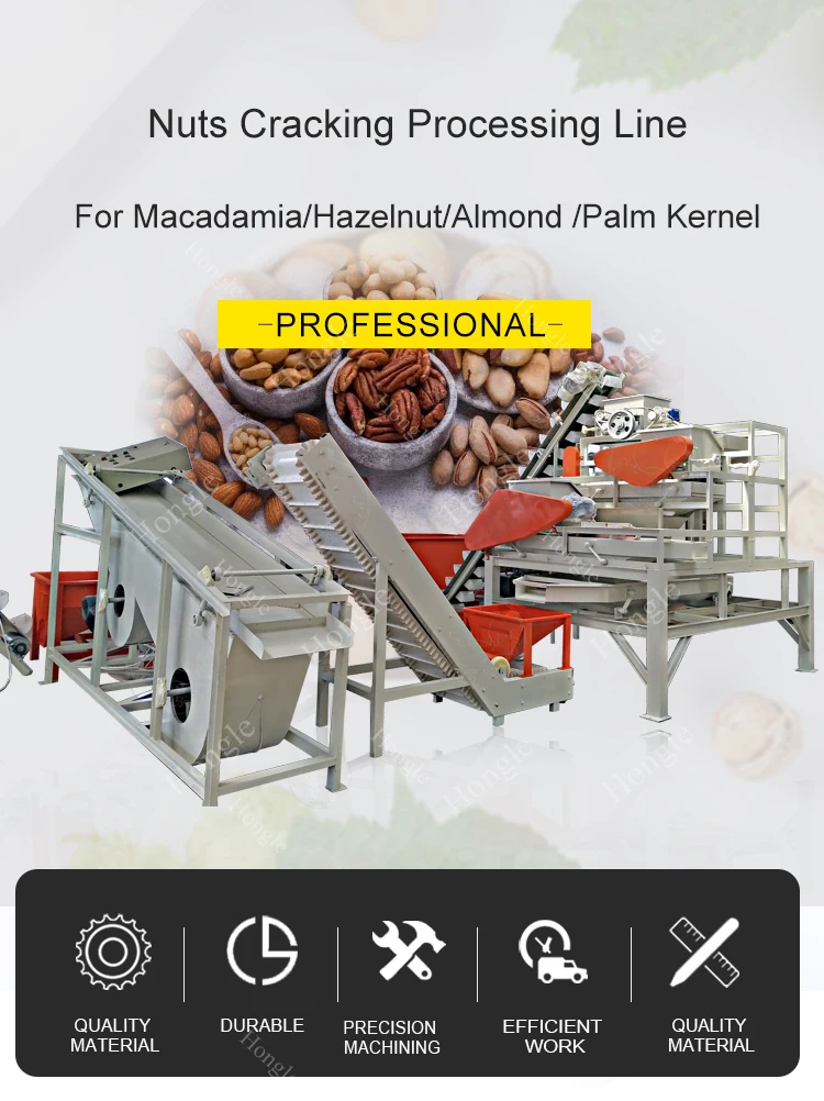 Manufacturer Hazelnut Almond Hulling Peeling Machine Macadamia Cashew Pecan Nut Plam Kernel Shelling Machine details