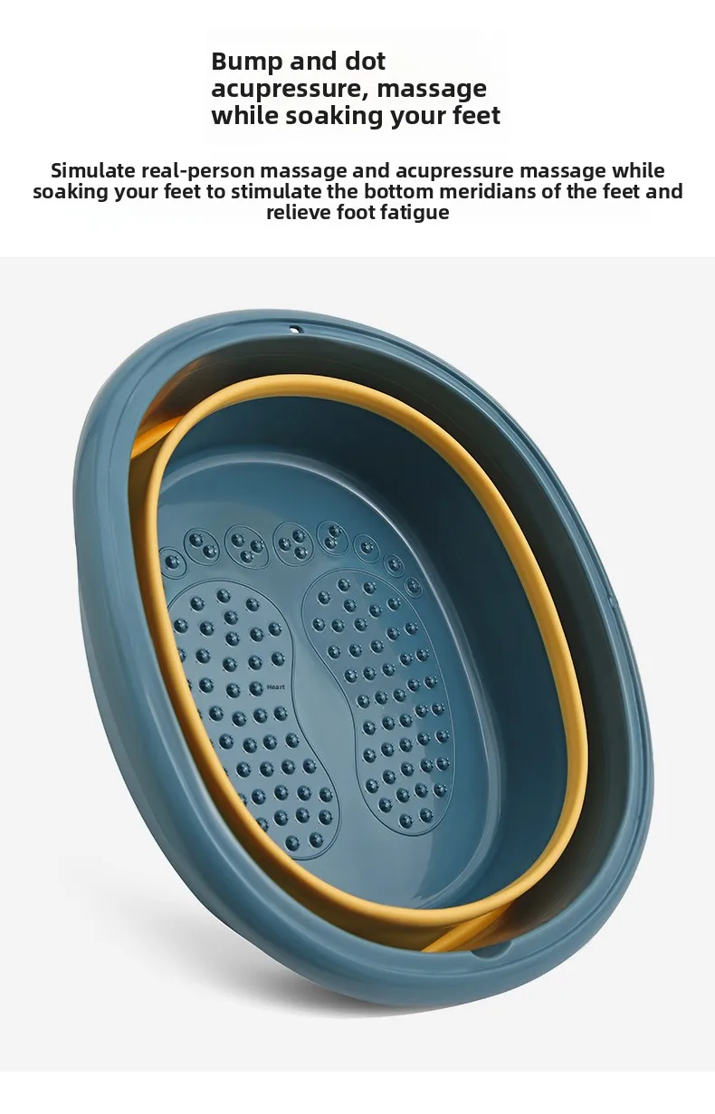 product portable pp plastic folding washing feet massage bucket foot spa basin for home bathroom laundry tub with phone holder cover-7