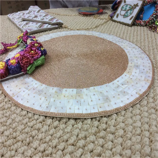 Factory Direct Selling Processing and Custom Beaded Mat Hand-Made Cup Matdishes Disc Pad Dinner Flag Table Mat Tea Table Mat 186