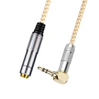Stereo 6.35mm Female To 90 Degree 3.5mm Stereo Male Plug Jack Stereo Hifi Mic Audio Extension Cable