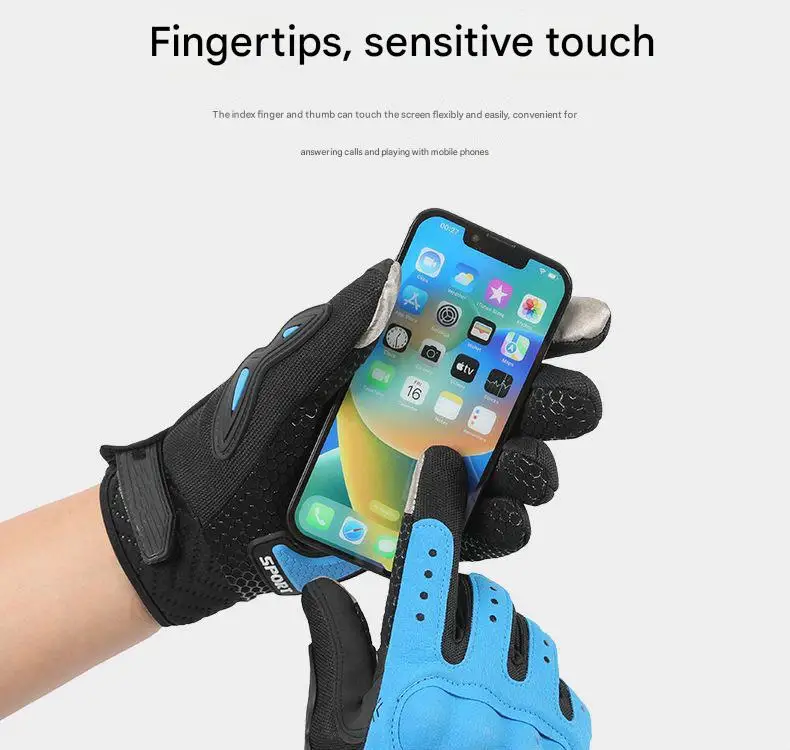 Men's Full-Finger Anti-Slip Outdoor Riding Gloves Autumn Winter Knight Racing Electric Car Off-Road Motorcycle Accessories