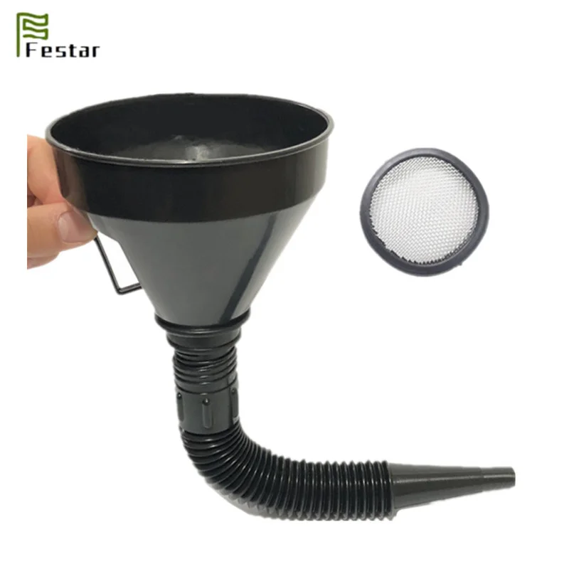 Chytaii Funnel with Filter Plastic Fuel for Petrol Diesel Oil Water with Flexible Spout Can Black 