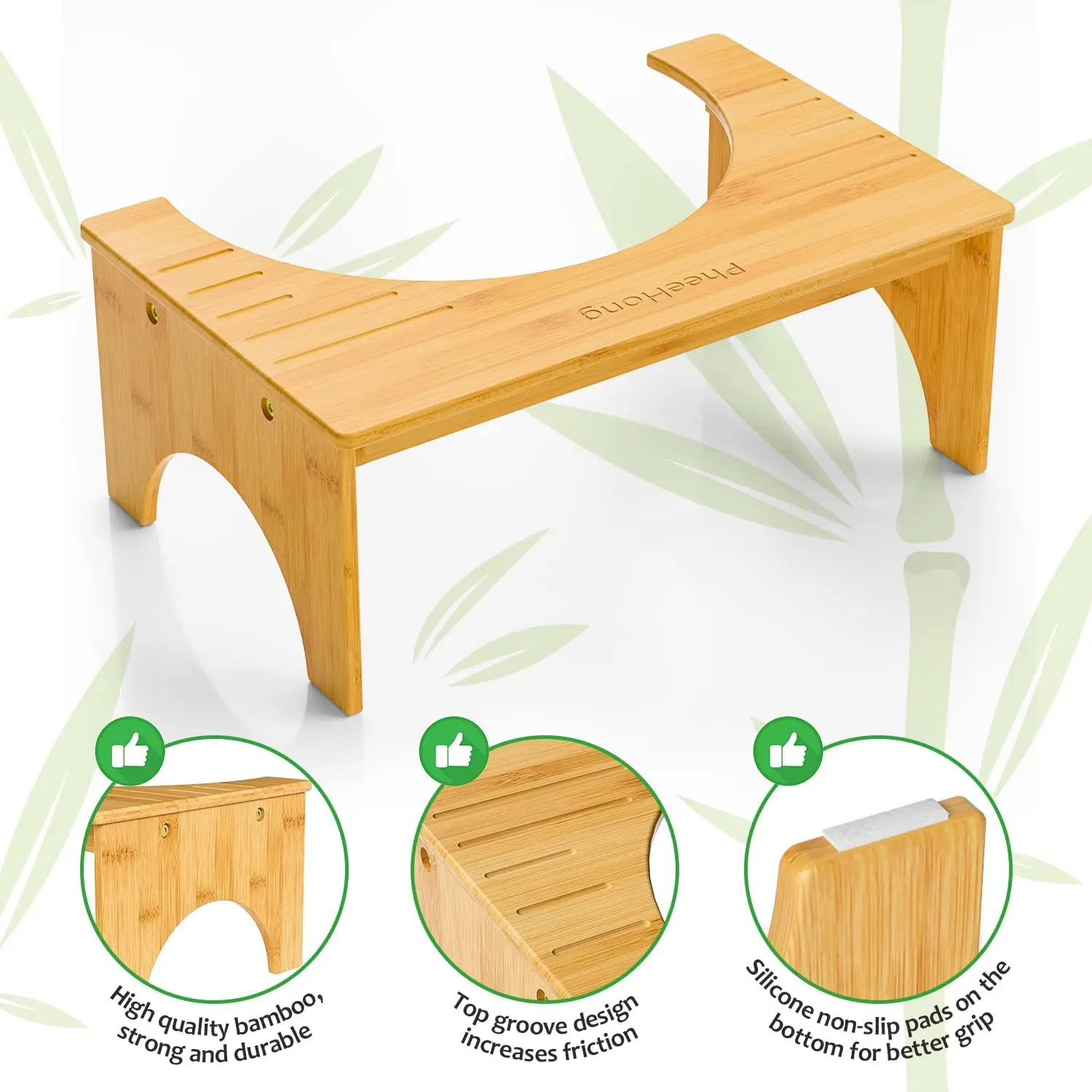 product bamboo toilet stool bathroom squat stool ergonomic waterproof footrest fit standard toilet poop stool for bathroom-2