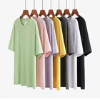 Solid Solid Oversized Tshirt New Casual Solid Color Round Neck Oversized Women T-shirt Customization