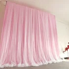 Wedding Easy Installation Wedding Backdrop Smooth Waterfall Double Layer Tulle Mesh Background For Party Event Use