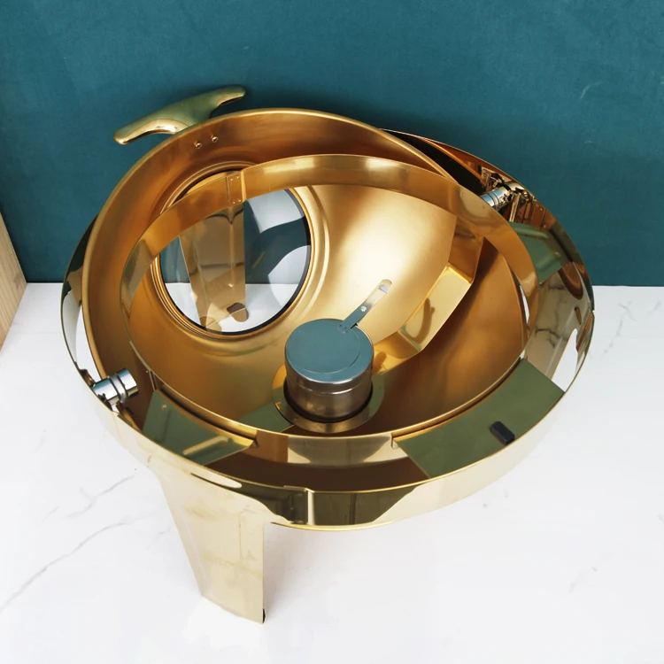 Luxury Chafer Dish Buffet Set Stainless Steel Commercial Equipment Food Warmer Gold Chafing Dish_3