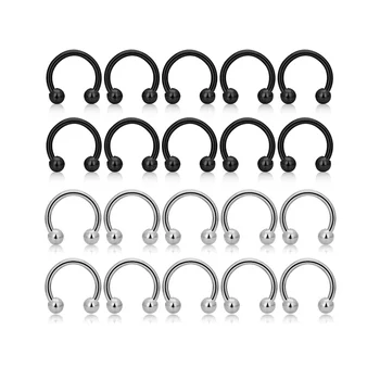 Wholesale 316L Stainless Steel Silver Plated Punk Style C-Shaped Nose Rings Fashion Labret Cartilage Body Piercing Jewelry Gift