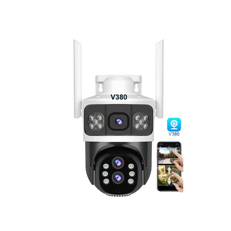 6MP Outdoor Network Camera 4G Wifi Solar Powered V380 Surveillance CCTV 4G SIM CARD Solar 10 X Digital Zoom Security Monitoring