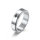 Ring High Quality Stainless Steel Solid Color Cross Rotatable Decompression Ring For Men