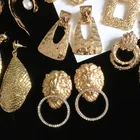 Hoop Hesiod 2020 Gold-plated Earrings Jewelry Irregular Geometric Earring Hoop Square Women