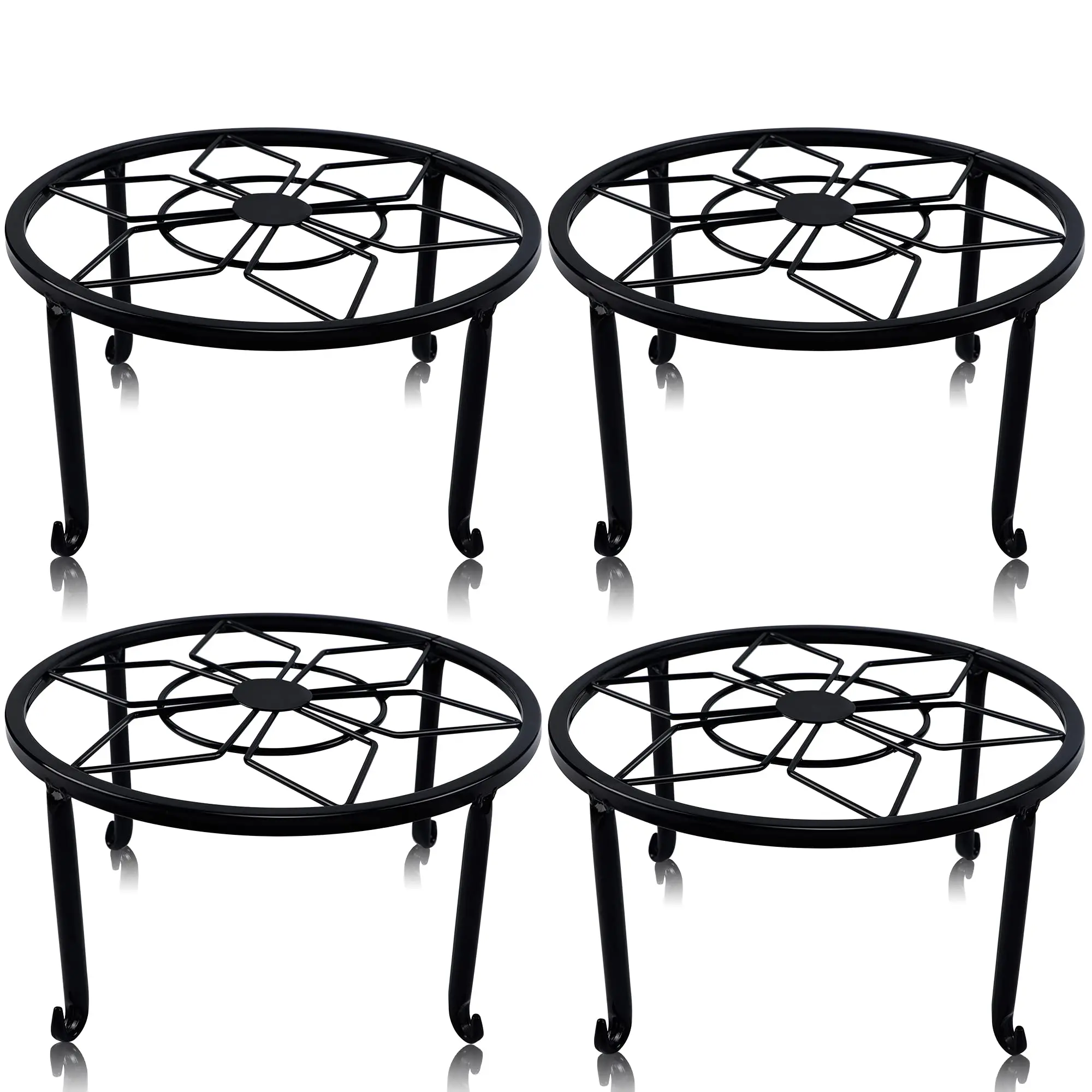 Home & Garden Decor Metal Planter Container Round Supports Display Rack Metal Plant Stands for Flower Pot