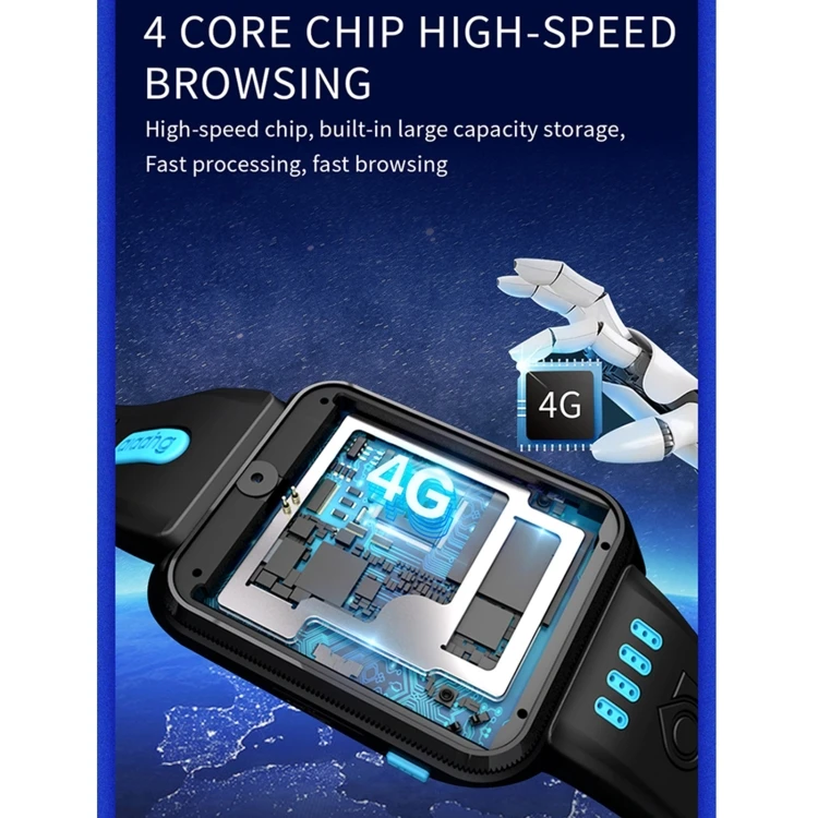 W5 1.54 Inch Fullfit Screen Dual Cameras Smart Phone Watch Support Sim