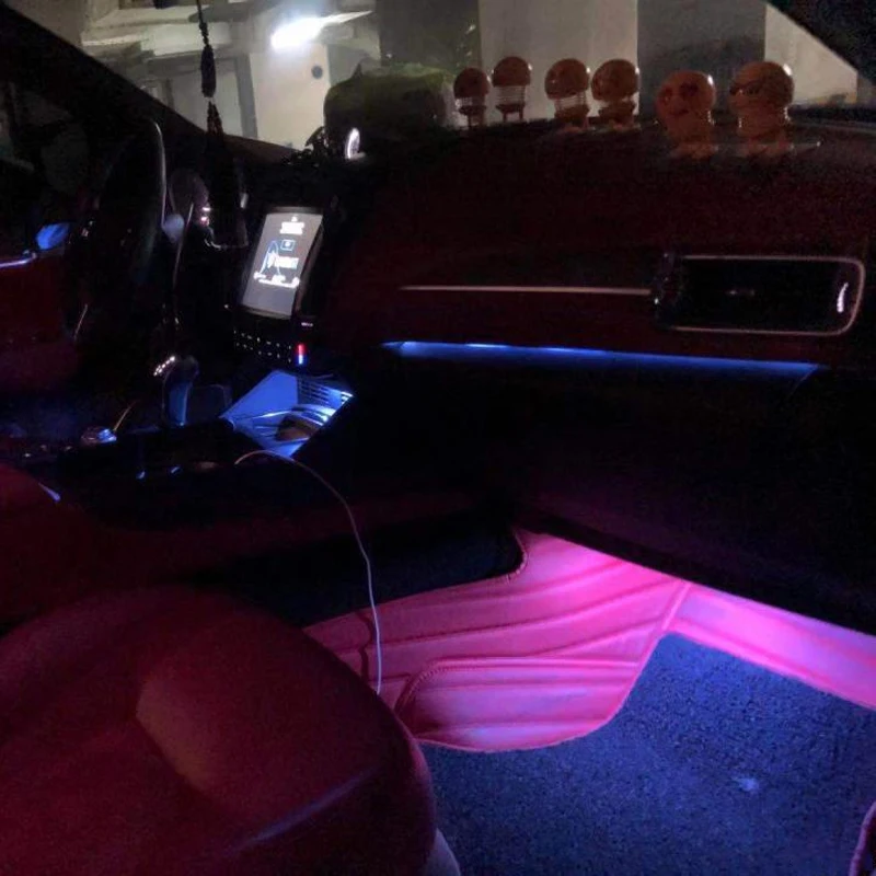 Car Interior Lights 12 Packs Neon Light Wireless Atmosphere Lamp Remote Control 12 Bars Vehicle Interior Atmosphere Lamp RGB LED Decorative Flash Colourful Twinkle Sparkle LED Lights 