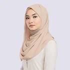 Hijab Hijab 2020 Latest Design High Quality Bubble Chiffon Hijab Fashion Luxury Plain Color Thick Malaysia Head Scarf