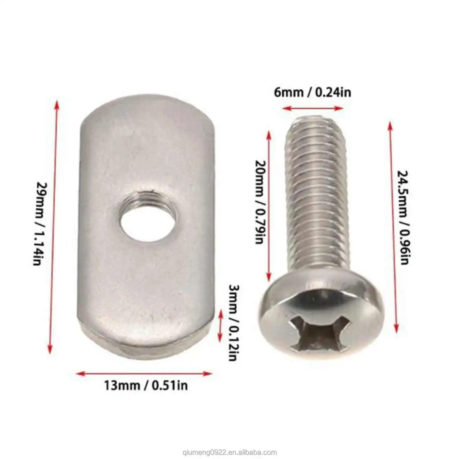 Boat Rail Canoe Kayak Track Mounting System Accessories 4 Sets Kayak Screws Nuts Hardware Kayak