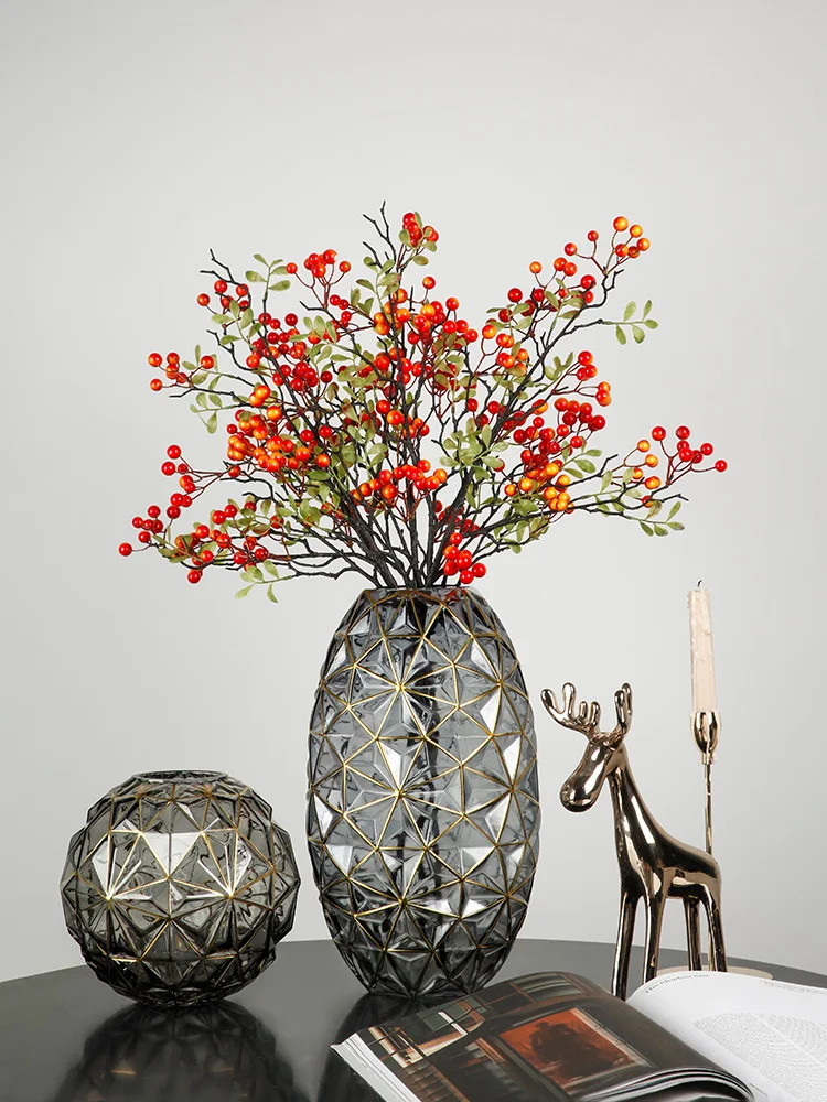 Wholesale Custom Glass Gold Painted Artistic Sense Modern Style Literary Home Decoration Vase