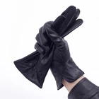 Leather Gloves Winter Leather Gloves With Elastic Cuffs Women's Winter Riding Gloves