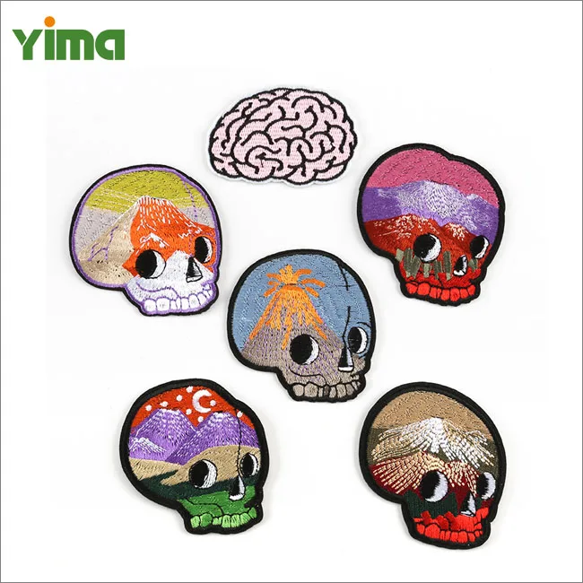 Fashion Colorful Skull Embroidery Patch 