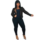 Leather Jacket 031010 Hot Sale Leather Leopard Print Stitching Suit Women's Jacket Fashion Solid Color Coat