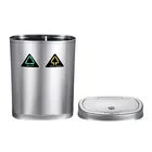 Bin 42L Fancy Trash Cans 430 Stainless Steel Kitchen Sensor Trash Bin Electronic Dual Trash Cans