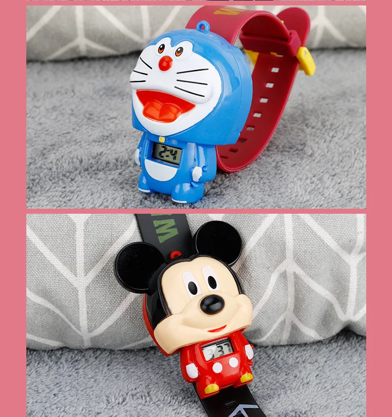 Hot selling Kids watch  Transformation toys for kids in Marvel cute shape  Spider-Man Q version children's toy gift
