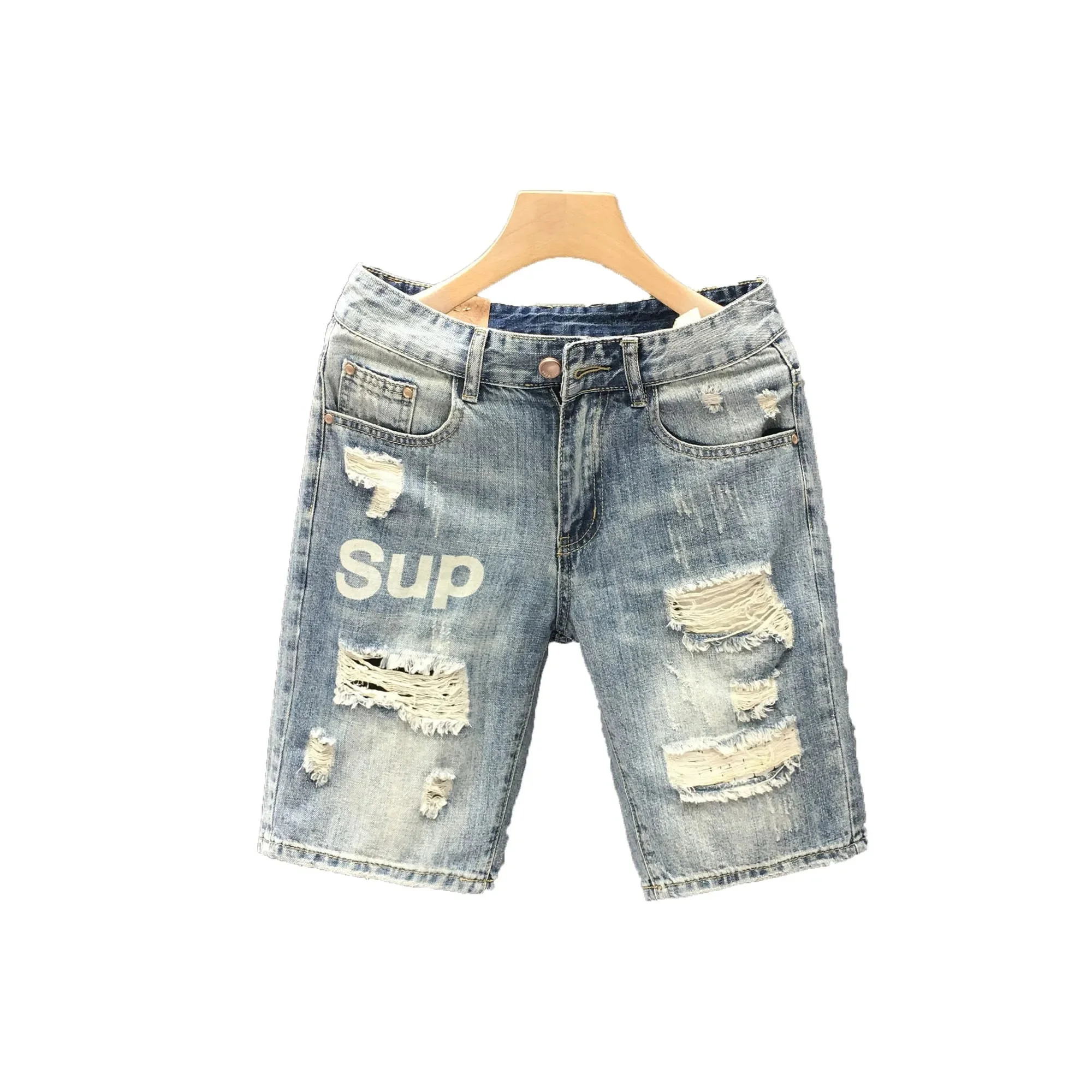 Wholesale summer street wear vintage short half shorts Loose work shorts Fashion men Jorts loose denim shorts