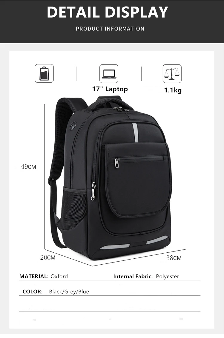 Designer Anti-Theft Day Pack Rucksack Men Women Travel Business 17" Laptop Bags