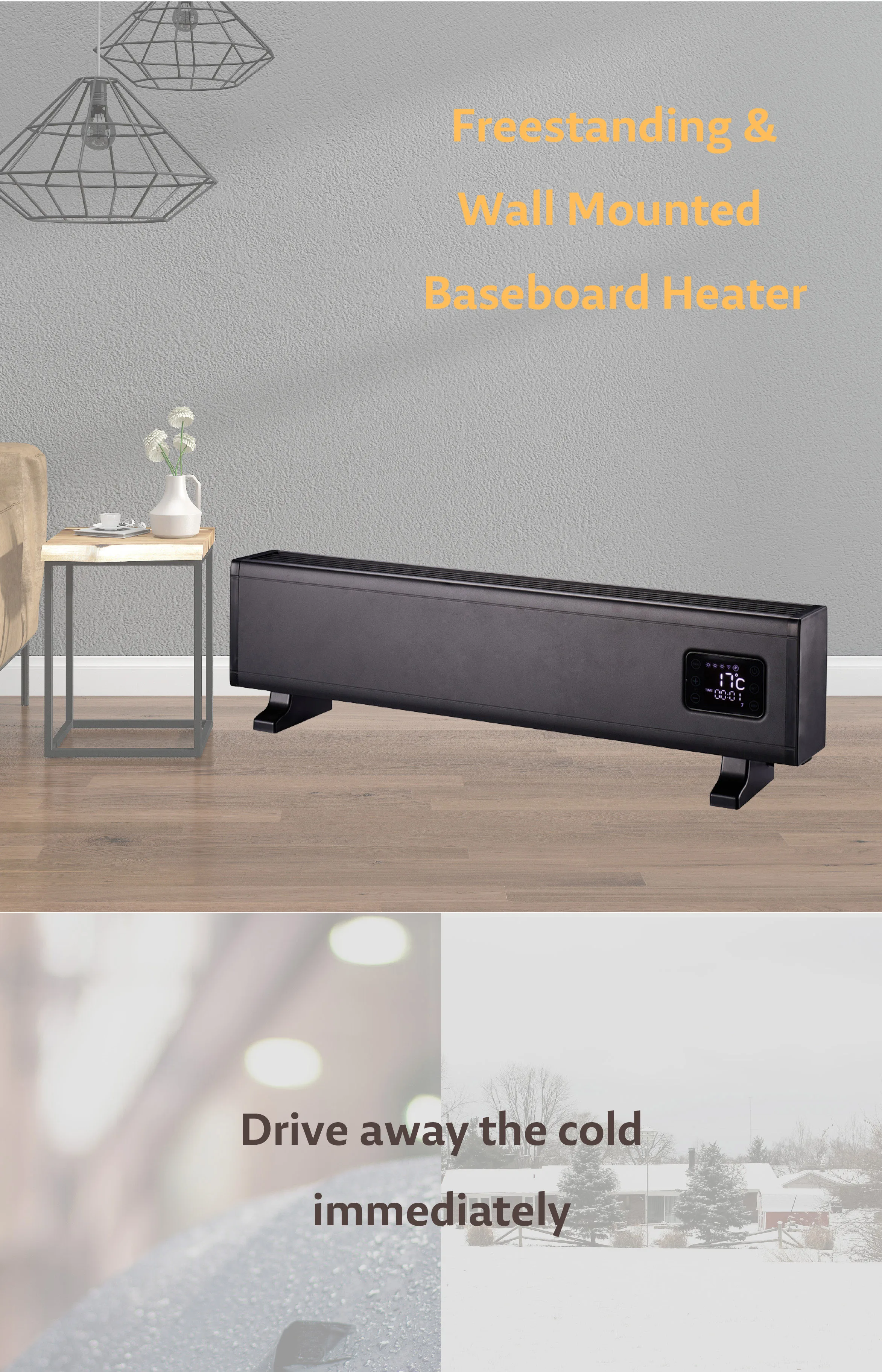 Household Baseboard Heater, 2000W, Portable - detail 8
