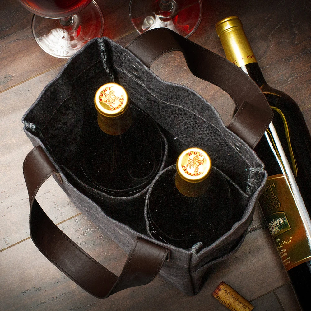 Customized 2-Bottle Wine Gift Bag Personalized Reusable Eco-Friendly Cotton Tote with Sturdy Handles Canvas Material manufacture