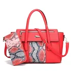 Ladies Purses Latest Luxury Ladies Snake Shoulder Bag Fashion Women 2Pcs/Set PU Bags Female Vintage Purses And Handbags