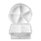 Food Tray Plastic OEM Design Square 4 Divisible PET PP Food Safety Tray Plastic