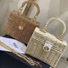 Purses 2021 New Small Beach Handbag Cross-Body Straw Women Woven Purses Box Bag For Female