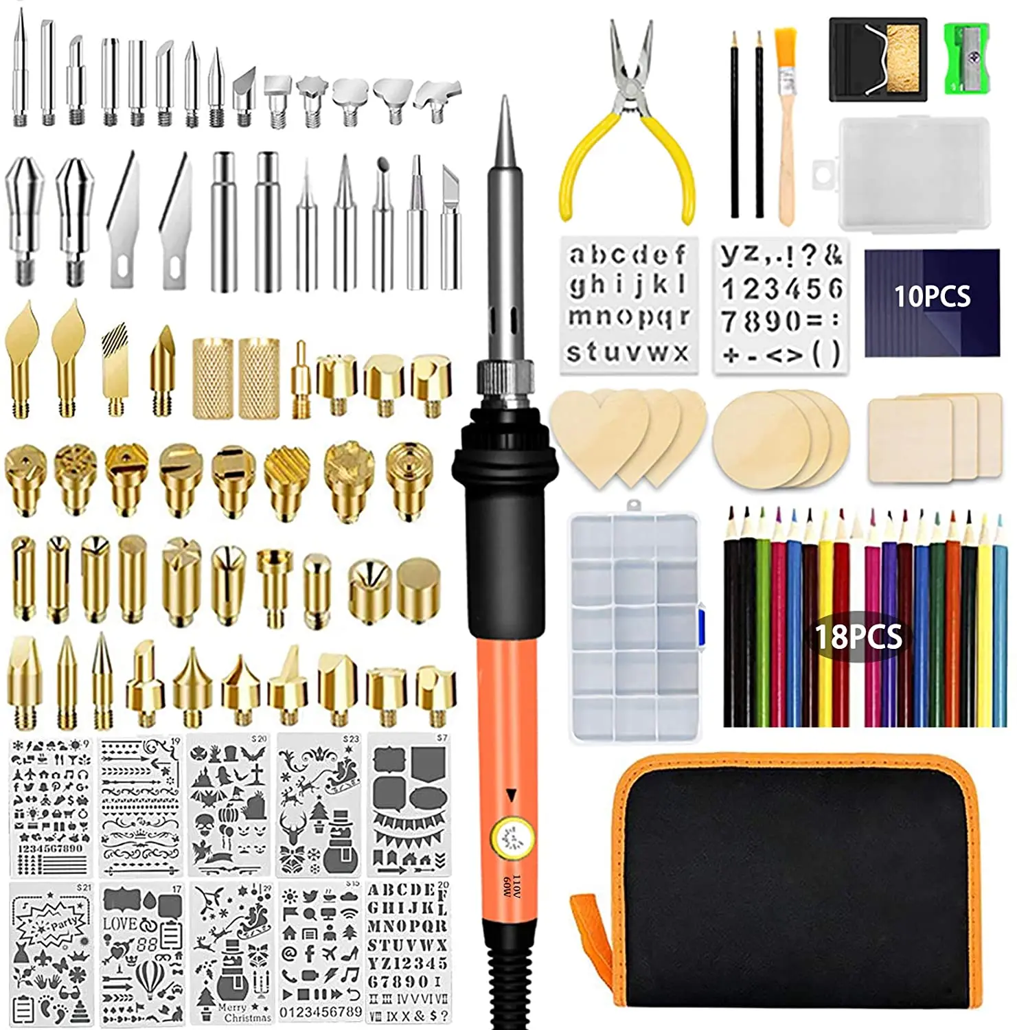 23 piezas Kit de herramientas de artesanía en Kit de quema de madera 23 piezas Kit de herramientas de artesanía en Kit de quema de madera
