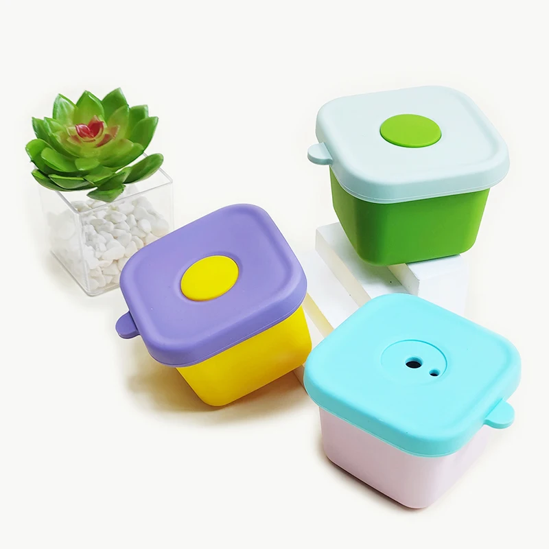 2024 Wholesale BPA Free Silicone Baby Feeding Set Lunch box storage Silicone Baby Bowl Tableware with lid