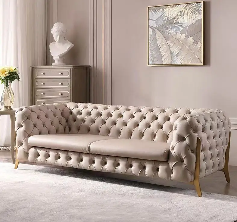 Nordic Light Luxury Two-Person Sofa Atmospheric Fabric Modern Design for Villa Apartment Living Rooms furniture sofa