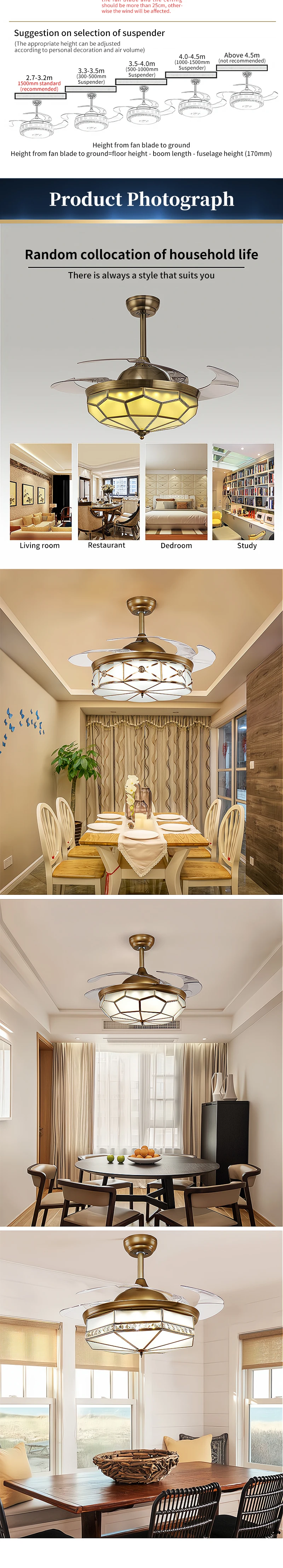 Ceiling Fan, LED, Copper+PC - detail 8