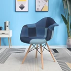 Modern Armchair Living Room Leisure Lounge Dinning Chair Classic Dining Room Patchwork Fabric Chair
