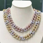 15mm Coffee Bean 2 Tone New Design 14K Gold Cuban Link Chain For Men