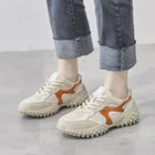 Shoes Top Quality Casual Breathable Leather Orange Sports Shoes Women Sneakers