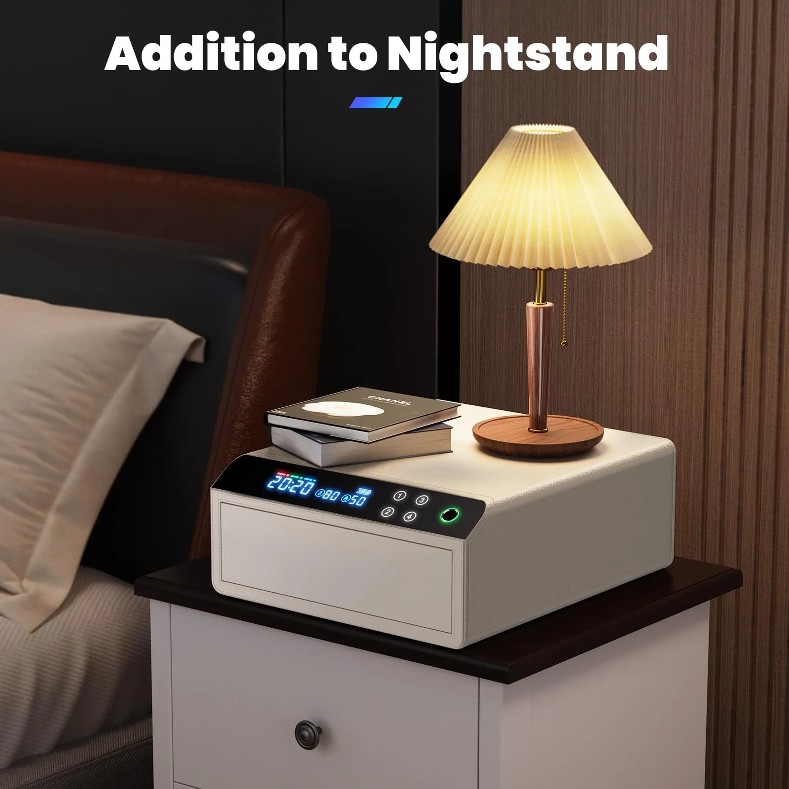 CEQSAFE Europe Market High-end Password Locker Leather Bluetooth Drawer Safe Jewelry Watch Winder Safe Box details