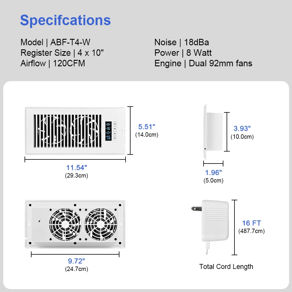 Smart Register Booster Fan, 220 V, Plastic - detail 26