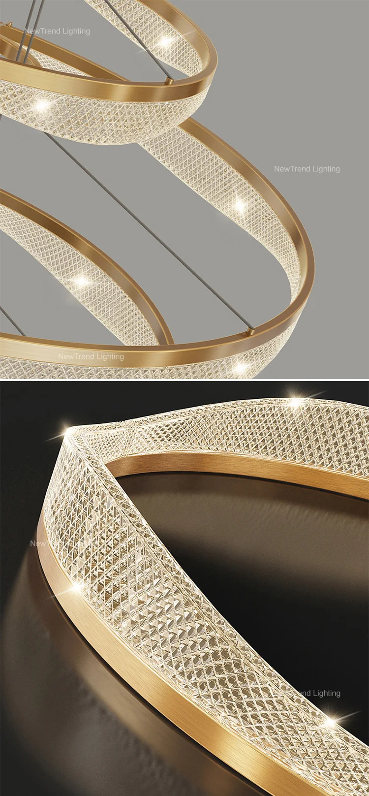cpl 400 hot selling ring decorate staircase church hotel lobby living room hanging led pendant lamp -4