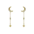 Long Earrings Lilliana 925 Sterling Silver Jewelry Crescent Moon Long Earrings Gold Plated Jewelry 2022