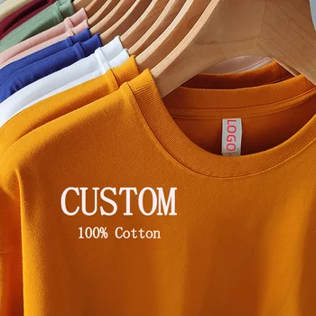 Men's Print Blank Custom Wholesale Heavyweight Unisex Big Tall T-shirt 50 Cotton 50 Polyester 3D Pima Oversized Tshirt T Shirt
