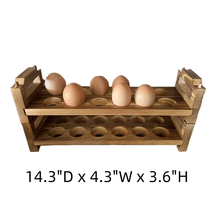 Custom Stackable Rustic Kitchen Countertop Storage Ruck Egg Tray Wooden