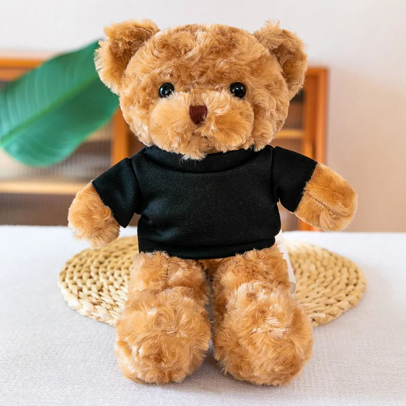 Kids Custom Stuffed Animals Soft Plush Toy Teddy Bear With Sweater Wholesale Branded Embroidery LOGO Plush Knitted Teddy Bear