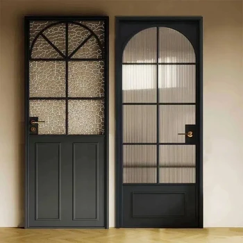 ALUFRONT American Brand Custom Villa House Store Aluminum French Insulating Glass Door